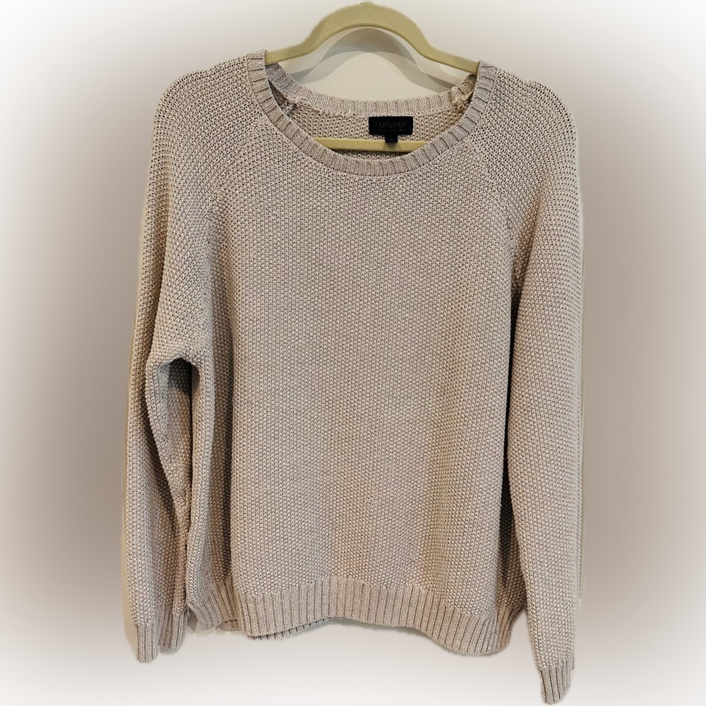 Topshop Cream Crew Neck Sweater